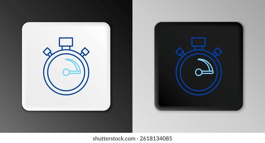 Line Stopwatch icon isolated on grey background. Time timer sign. Chronometer sign. Colorful outline concept. Vector