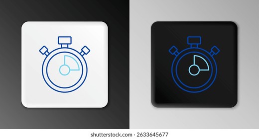Line Stopwatch icon isolated on grey background. Time timer sign. Chronometer sign. Colorful outline concept. Vector