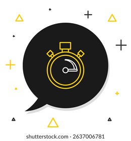 Line Stopwatch icon isolated on white background. Time timer sign. Chronometer sign. Colorful outline concept. Vector