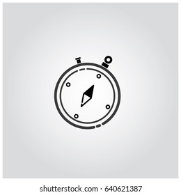 Line stopwatch icon. Vector illustration.