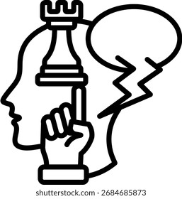 Línea de pensamiento estratégico Icon Ilustración vectorial