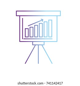 line strategy presentation with statistics bar and arrow growing