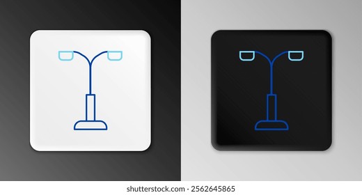 Line Street light system icon isolated on grey background. Colorful outline concept. Vector