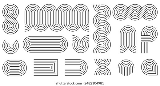 Line stripe set. Abstract line stripe. Vector illustration.