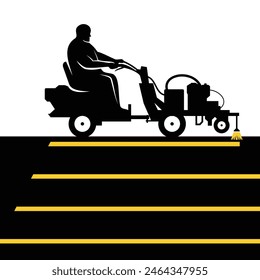 line striping, road work, asphalt illustration