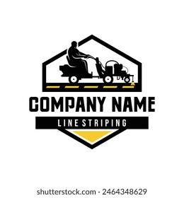 line striping, road work, asphalt logo illustration