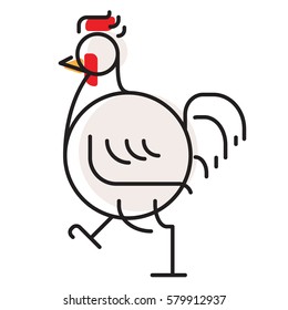 line stroke icon logo design,chicken