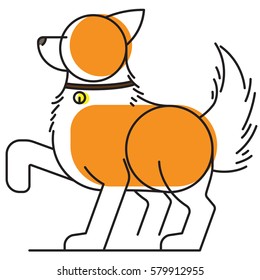 line stroke icon logo design,dog