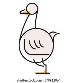 line stroke icon logo design,duck