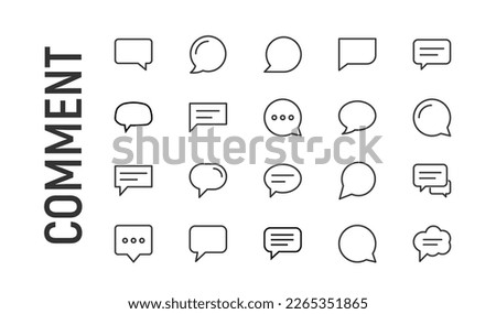 Line stroke set of comment icons. Premium symbols for your design. Editable vector objects isolated on a white background.