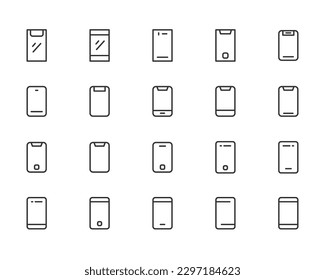 Line stroke set of mobile icons. Premium symbols for your design. Editable vector objects isolated on a white background