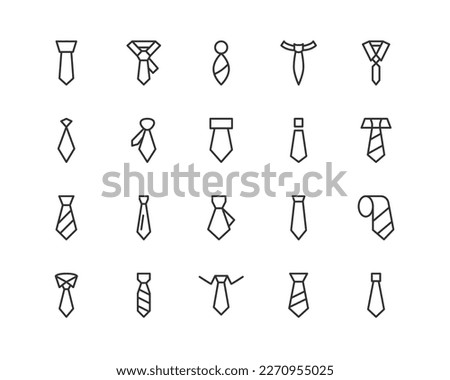 Line stroke set of tie icons. Premium symbols for your design. Editable vector objects isolated on a white background