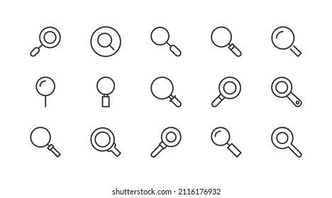 Line stroke set of zoom  icons. Premium symbols for your design. Editable vector objects isolated on a white background.