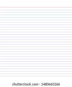 line in the student notebook on white background.