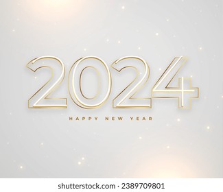 estilo de línea 2024 nuevo año deseos vector de diseño de fondo