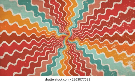 Line in style of 70s-90s.Classic Vintage Retro Rays Background.Abstract retro,Sunbeam,geometric pattern, Funky Hippie,Classic Vintage Retro Rays Background.