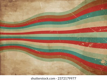 Line in style of 70s-90s.Classic Vintage Retro Rays Background.Abstract retro,Sunbeam,geometric pattern, Funky Hippie,Classic Vintage Retro Rays Background.