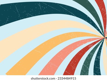 Ligne dans le style des années 70.Arrière-Plan Classique Vintage Retro Rays.Rétro Abstrait, Faisceau de soleil, motif géométrique, Hippie Grave, Arrière-Plan Classique Vintage Retro Rays.