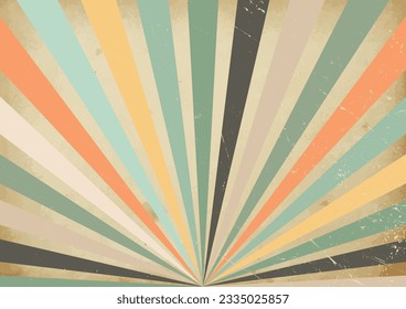 Ligne dans le style des années 70.Arrière-Plan Classique Vintage Retro Rays.Rétro Abstrait, Faisceau de soleil, motif géométrique, Hippie Grave, Arrière-Plan Classique Vintage Retro Rays.
