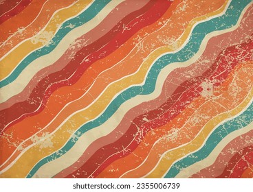 Ligne dans le style des années 70.Arrière-Plan Classique Vintage Retro Rays.Rétro Abstrait, Faisceau de soleil, motif géométrique, Hippie Grave, Arrière-Plan Classique Vintage Retro Rays.
