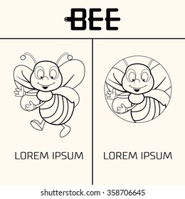 Line style bee.Honey bee, logo, symbol, icon, graphic, vector. Bee logotype design template, Stylized business logo idea, Vector. Bee Logo Design Concept. Abstract Creative Bee Icon.