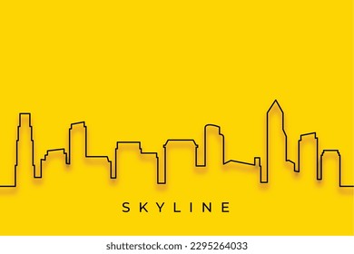 line style cityscape building background for urban development vector