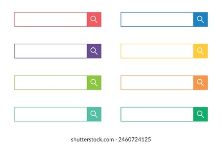 Line Style Colorful Web Search Button Icon With Blank Space