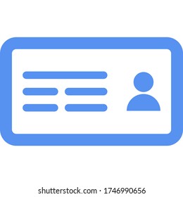 Line Style Contact ID Card Icon