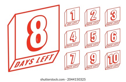 line style countdown number of days left banner