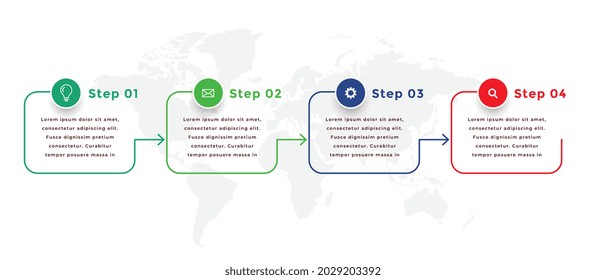 line style directional infographic template