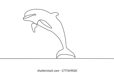 Ilustración de delfín de estilo de línea - dibujo de línea continua