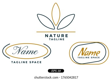 elegantes minimales Logos-Set im Linienstil von sechs