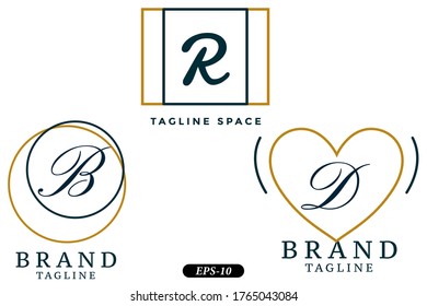 line style elegant minimal logos set of six