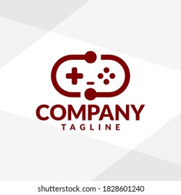 line style gamepad logo. gaming graphic asset.