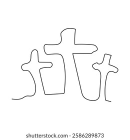 Line style good friday crosses background