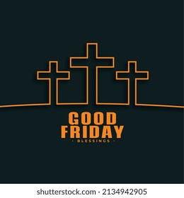 line style good friday event card design