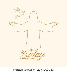 line style good friday religious card show your love for god vector