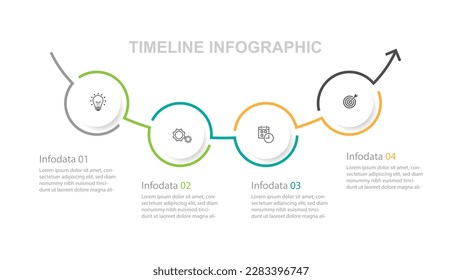 gráfico de estilo de línea para datos de información con concepto de cuatro pasos.