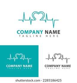Line style heart rate sign design template. Medical health icon. Vector illustration