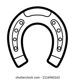 Line style horseshoe simple icon, luck and fortune symbol, vector