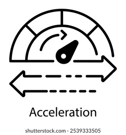 A line style icon of acceleration 