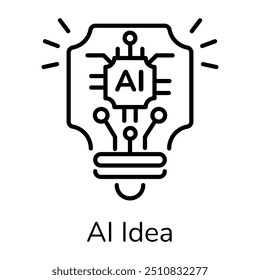 Ein Linienstil-Symbol für eine Idee 