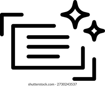 Linienstil-Symbol des AI-Textgenerators, der künstliche Intelligenz darstellt und automatisch geschriebenen Inhalt erzeugt.