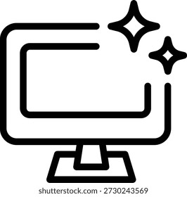 Linienstil-Symbol des AI-Web-Generators, der künstliche Intelligenz darstellt und automatisch Websites und Web-Layouts erstellt.
