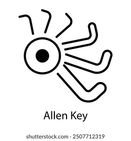 A line style icon of allen key 