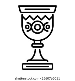 A line style icon of an ancient goblet 