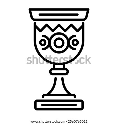 A line style icon of an ancient goblet 
