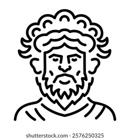 A line style icon of ancient roman deity 