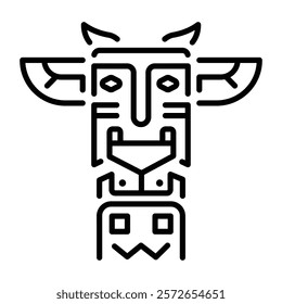 A line style icon of ancient totem 