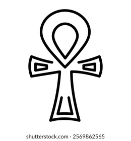 A line style icon of ankh symbol 